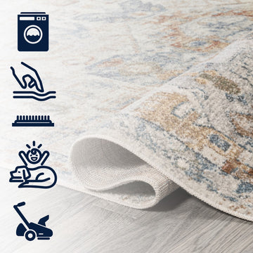 Shaemus Bohemian Medallion Low-Pile Machine-Washable Area Rug